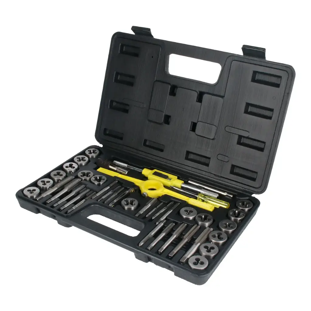 Juego dados y machuelos 40 pzs. acero/carbon 123701 Surtek