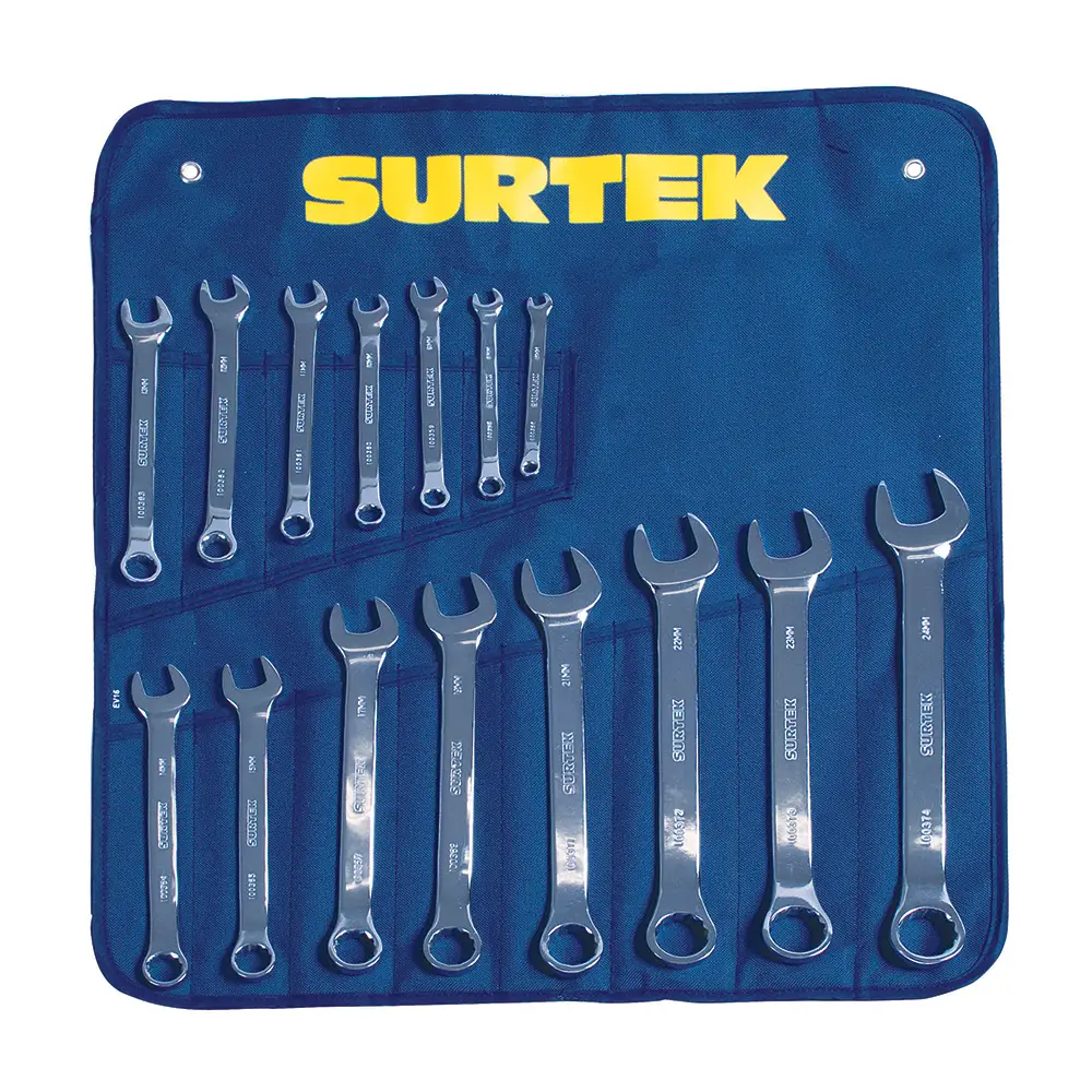 Juego llave mixta 15 pzs.: 6-24mm Surtek