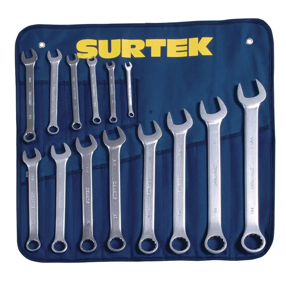 Juego llave mixta 14 pzs. - 1/4"a1-1/16" COM15 Surtek