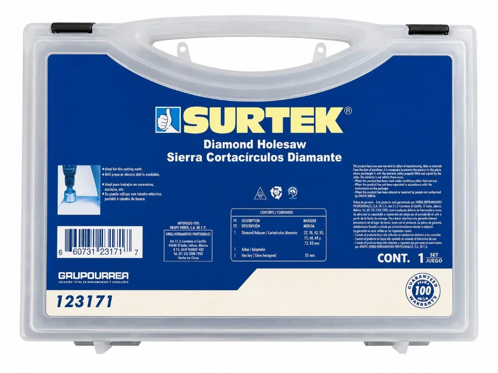 Juego sierra-copa diamante 12 pzs.  (123171) Surtek