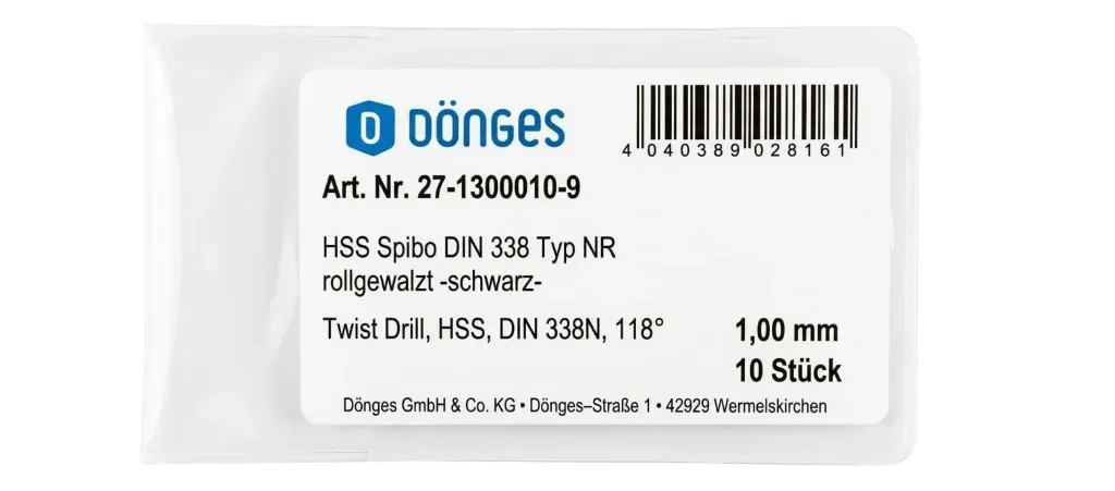 Broca HSS negras 1,0 mm