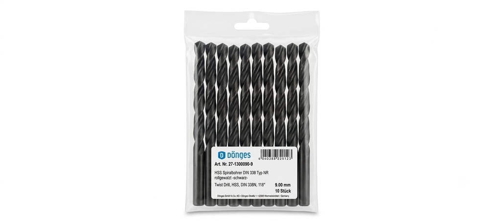 Brocas HSS negras 9,0 mm